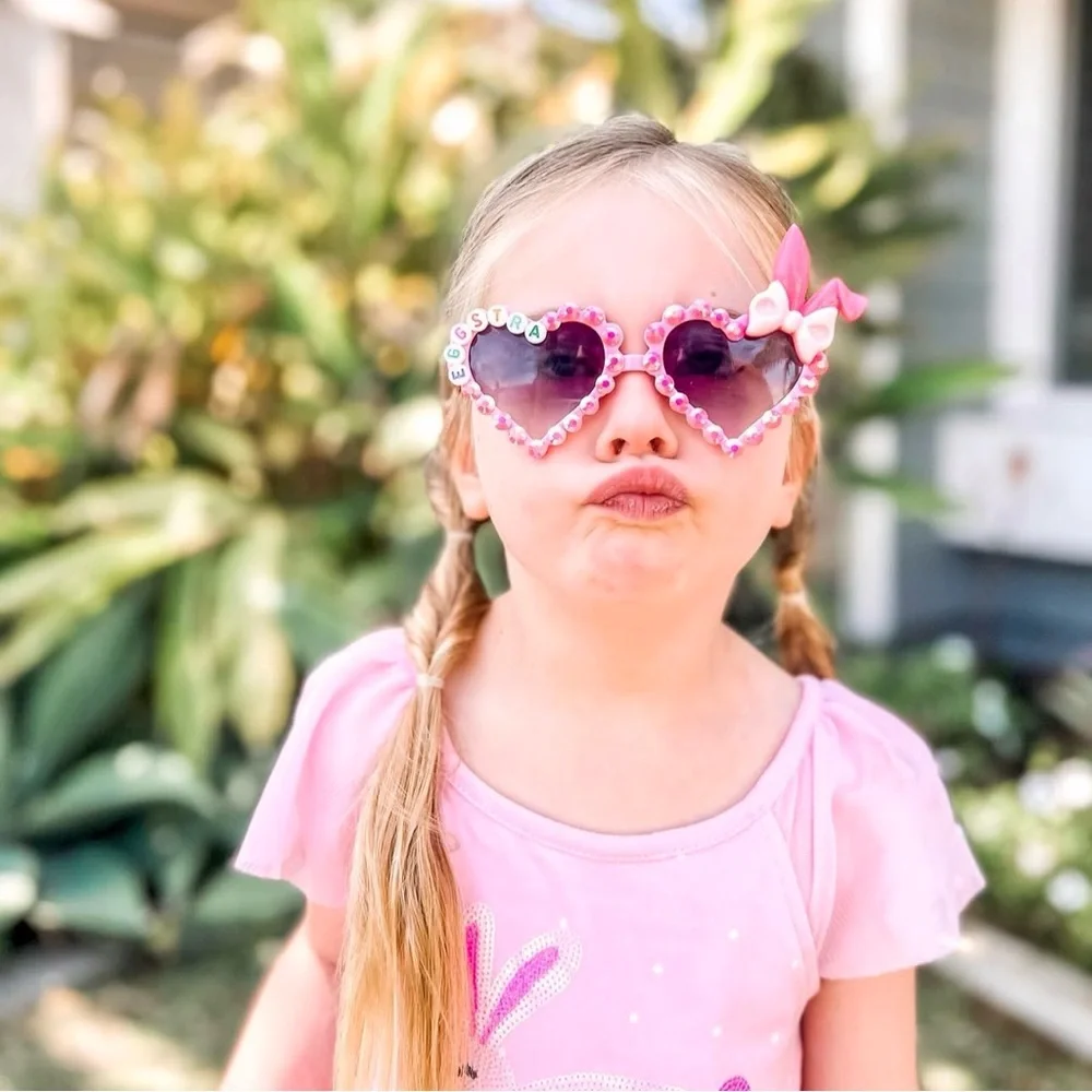 Eggstra Pink Heart-Shaped Sunglasses for Kids